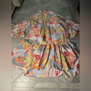 Uncle Frank Colorful Floral Long Sleeve Dress